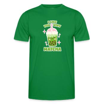 Thé à bulles Matcha - T-shirt sport Homme - vert - Devant - AI Model Male 178 dark (178cm)