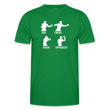 Boxe Arts Martiaux Boxe Jab Cross Hook Uppercut - T-shirt sport Homme - vert - Devant - AI Model Male 178 dark (178cm)