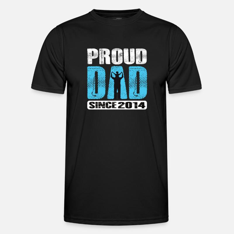 Proud Dad Since 2014 - Männer Funktions-T-Shirt - Schwarz