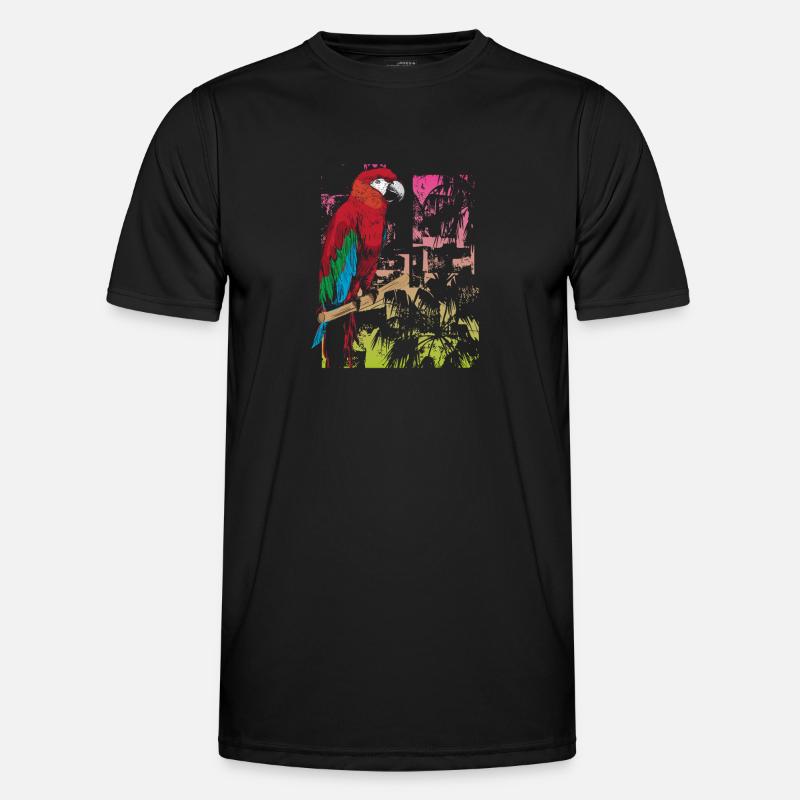 Papagei Auf Einem Ast Im Amazonas Männer Funktions-T-Shirt