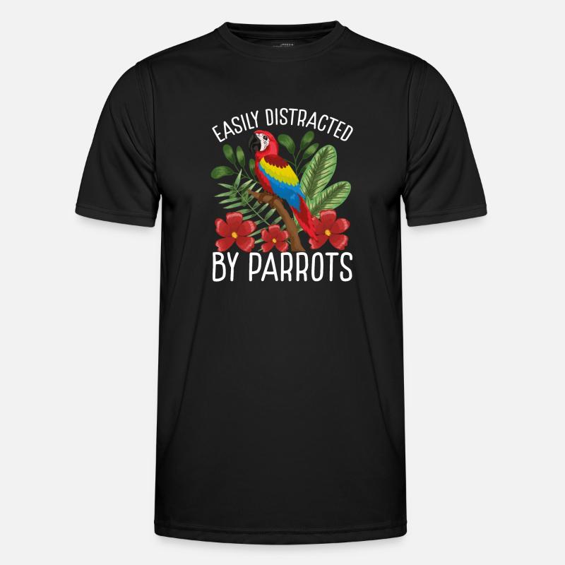 Easily distracted by parrots - Men's Functional T-Shirt - black