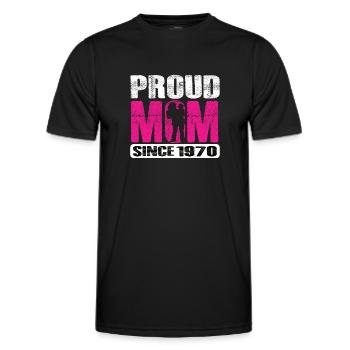 Proud Mom Since 1970 - Men's Functional T-Shirt - black - Front - AI Model Male 178 dark (178cm)