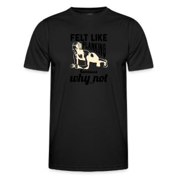 Fitness Woman Workout Gym Sport - Men's Functional T-Shirt - black - Front - AI Model Male 178 dark (178cm)