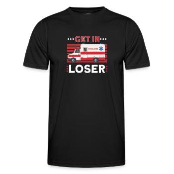 Sanitäter Erster Responder Krankenwagenfahrer - Männer Funktions-T-Shirt - Schwarz - Vorne - AI Model Male 178 dark (178cm)