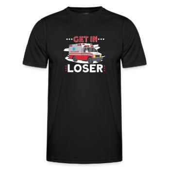 Sanitäter Erster Responder Krankenwagenfahrer - Männer Funktions-T-Shirt - Schwarz - Vorne - AI Model Male 178 dark (178cm)