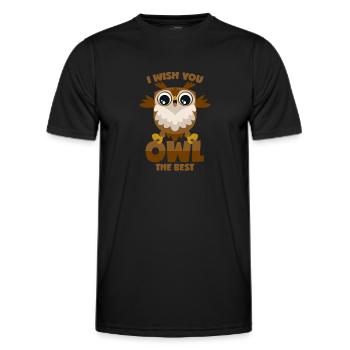 Owl Puns - Men's Functional T-Shirt - black - Front - AI Model Male 178 dark (178cm)