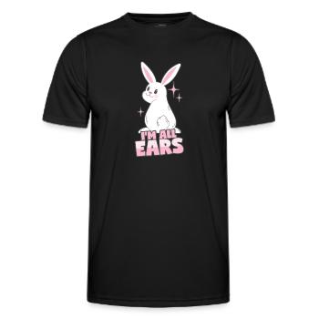Rabbit: I'm all ears - Men's Functional T-Shirt - black - Front - AI Model Male 178 dark (178cm)