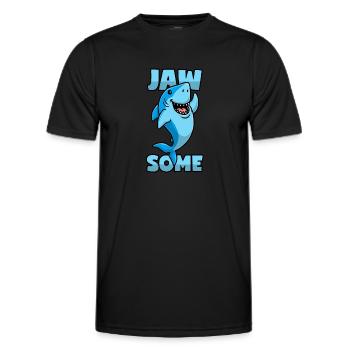Shark Puns - Jawsome - Men's Functional T-Shirt - black - Front - AI Model Male 178 dark (178cm)