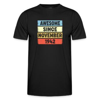80 Years Old Awesome Since November 1942 80th - Men's Functional T-Shirt - black - Front - AI Model Male 178 dark (178cm)