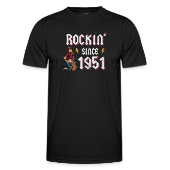 Rockin depuis 1951 Fan de musique rock 71e anniversaire - T-shirt sport Homme - noir - Devant - AI Model Male 178 dark (178cm)