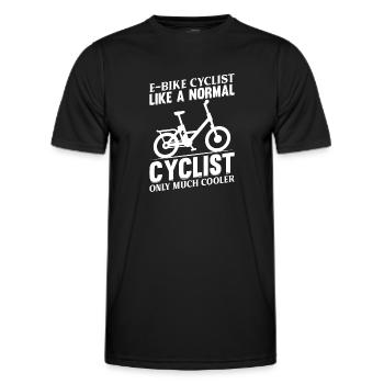E-bike Cyclist Like A Normal Cyclist Only Much Coo - Männer Funktions-T-Shirt - Schwarz - Vorne - AI Model Male 178 dark (178cm)