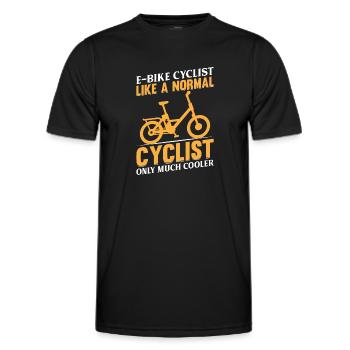 eBike E-bike Cyclist Like A Normal Cyclist Only Mu - Männer Funktions-T-Shirt - Schwarz - Vorne - AI Model Male 178 dark (178cm)