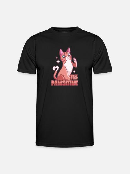 Chat positif - Pawsitive! - T-shirt sport Homme - noir