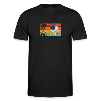 Mops - Männer Funktions-T-Shirt - Schwarz - Vorne - AI Model Male 178 dark (178cm)
