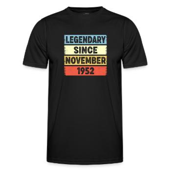 Legendary Since November 1952 70. Geburtstag - Männer Funktions-T-Shirt - Schwarz - Vorne - AI Model Male 178 dark (178cm)