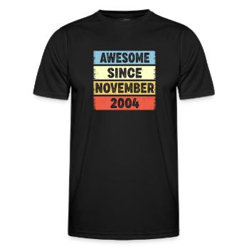 Génial depuis novembre 2004 18ème anniversaire - T-shirt sport Homme - noir - Devant - AI Model Male 178 dark (178cm)