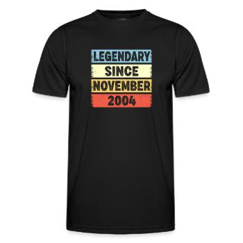 Legendary Since November 2004 18. Geburtstag - Männer Funktions-T-Shirt - Schwarz - Vorne - AI Model Male 178 dark (178cm)