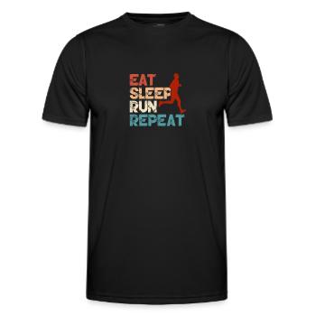 Run - Men's Functional T-Shirt - black - Front - AI Model Male 178 dark (178cm)