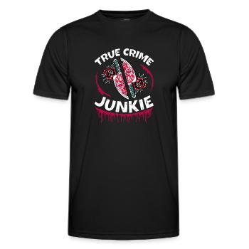 Accro au crime - T-shirt sport Homme - noir - Devant - AI Model Male 178 dark (178cm)