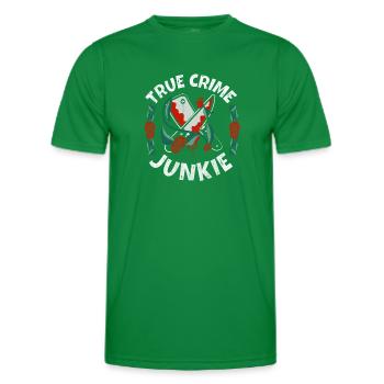 True Crime Junkie - Männer Funktions-T-Shirt - Kelly Green - Vorne - AI Model Male 178 dark (178cm)