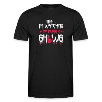 Chut, je regarde mes émissions de meurtre - T-shirt sport Homme - noir - Devant - AI Model Male 178 dark (178cm)