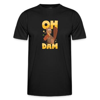 Beaver puns - Men's Functional T-Shirt - black - Front - AI Model Male 178 dark (178cm)