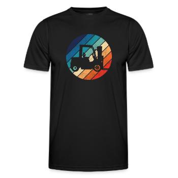 Certified Forklift Truck Operator - Men's Functional T-Shirt - black - Front - AI Model Male 178 dark (178cm)