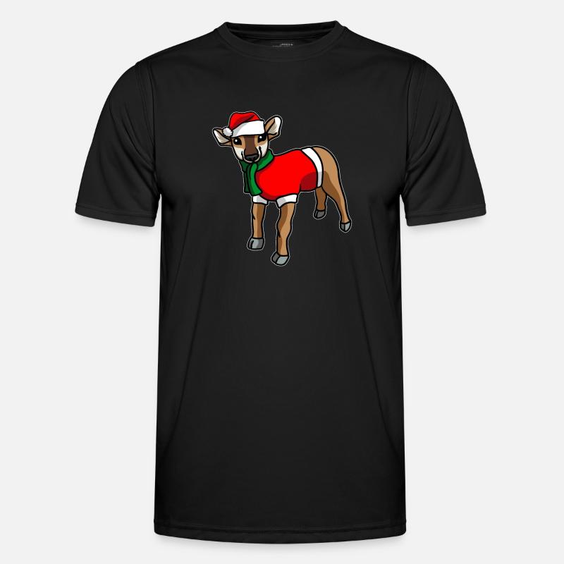 Antilope avec pull de Noël - T-shirt sport Homme - noir