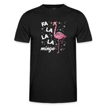 Falalalamingo Flamingo Christmas Lights Flamingo - Men's Functional T-Shirt - black - Front - AI Model Male 178 dark (178cm)