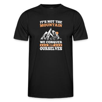 Mount Conquer Ourselves Hike Mountaineering - Men's Functional T-Shirt - black - Front - AI Model Male 178 dark (178cm)