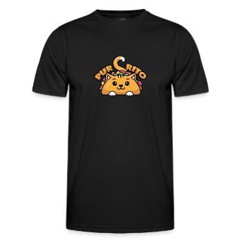 Jeu de mots sur le burrito pour chat - Purrito - T-shirt sport Homme - noir - Devant - AI Model Male 178 dark (178cm)