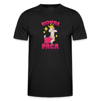 Royal Alpaca: Royalpaca puns - Men's Functional T-Shirt - black - Front - AI Model Male 178 dark (178cm)