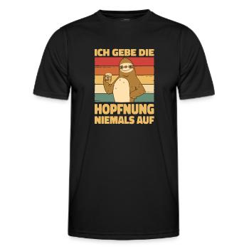 Vatertag Bier Bierspruch Faultier Saufen - Männer Funktions-T-Shirt - Schwarz - Vorne - AI Model Male 178 dark (178cm)