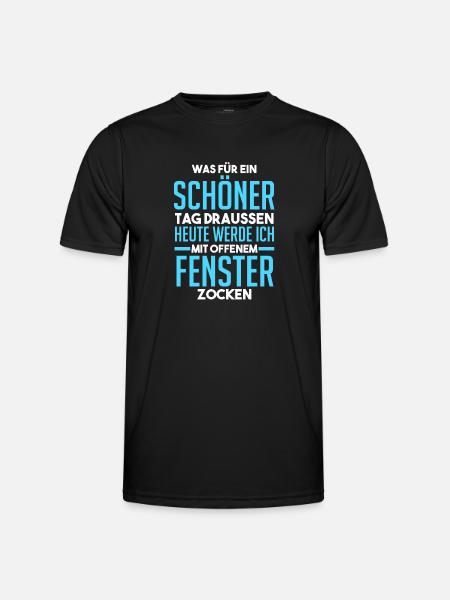 Gaming Zocken Zocker Gamer - Männer Funktions-T-Shirt - Schwarz