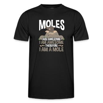 Les taupes sont super - T-shirt sport Homme - noir - Devant - AI Model Male 178 dark (178cm)