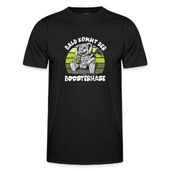 Soon the Bosster is coming - Men's Functional T-Shirt - black - Front - AI Model Male 178 dark (178cm)