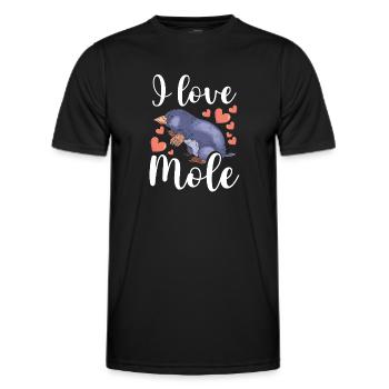 J’aime la taupe - T-shirt sport Homme - noir - Devant - AI Model Male 178 dark (178cm)