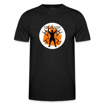 Feuerwehrmann - Männer Funktions-T-Shirt - Schwarz - Vorne - AI Model Male 178 dark (178cm)