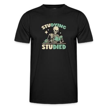 Skeleton in learning - Men's Functional T-Shirt - black - Front - AI Model Male 178 dark (178cm)