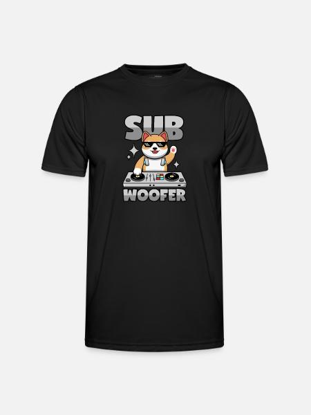 SubWoofer Dog DJ - Men's Functional T-Shirt - black