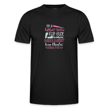 Softball Mère Baseball Fille Fils Cadeau - T-shirt sport Homme - noir - Devant - AI Model Male 178 dark (178cm)
