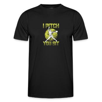 Softball - Männer Funktions-T-Shirt - Schwarz - Vorne - AI Model Male 178 dark (178cm)