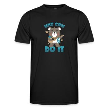 Motivation ukulélé - T-shirt sport Homme - noir - Devant - AI Model Male 178 dark (178cm)