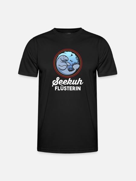 Meerkuh Seekuh - Männer Funktions-T-Shirt - Schwarz