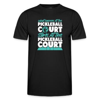 Pickleball Que se passe-t-il au - T-shirt sport Homme - noir - Devant - AI Model Male 178 dark (178cm)