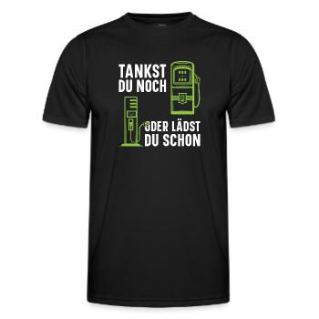 Station de recharge pour voiture électrique Station de remplissage de voiture électrique - Elekt - T-shirt sport Homme - noir - Devant - AI Model Male 178 dark (178cm)