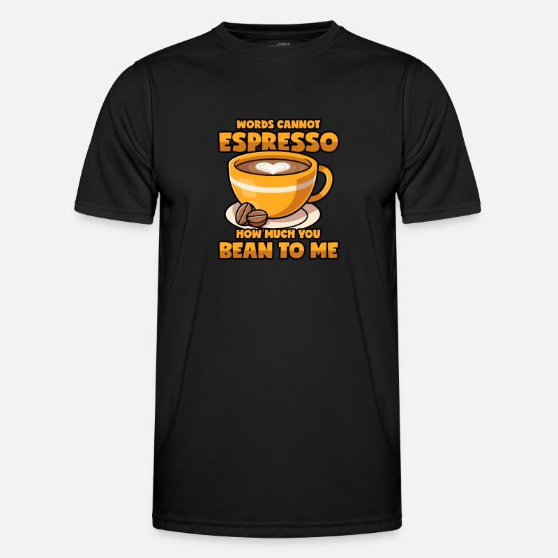 Espresso Spruch Kaffeebohne Kaffe Wortwitz Männer Funktions-T-Shirt