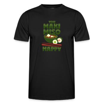 Maki & Miso - Japanisches Essen - Männer Funktions-T-Shirt - Schwarz - Vorne - AI Model Male 178 dark (178cm)
