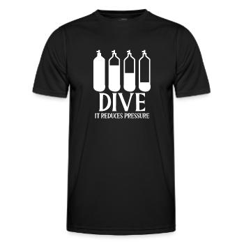 Dip it reduces pressure - Men's Functional T-Shirt - black - Front - AI Model Male 178 dark (178cm)