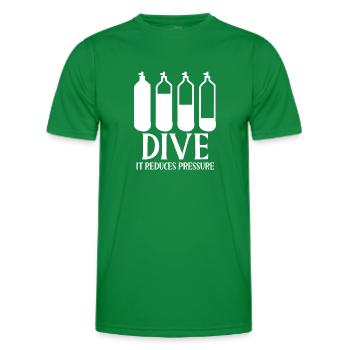 Dip it reduces pressure - Men's Functional T-Shirt - kelly green - Front - AI Model Male 178 dark (178cm)